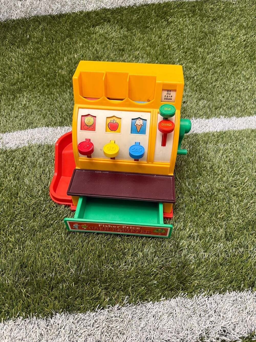 Vintage 1974 Fisher-Price Play Cash Register Toy #926 (No Coins)